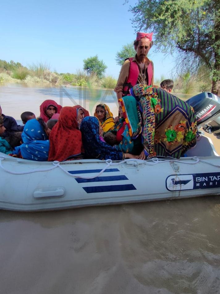 Boat rescue during the floods